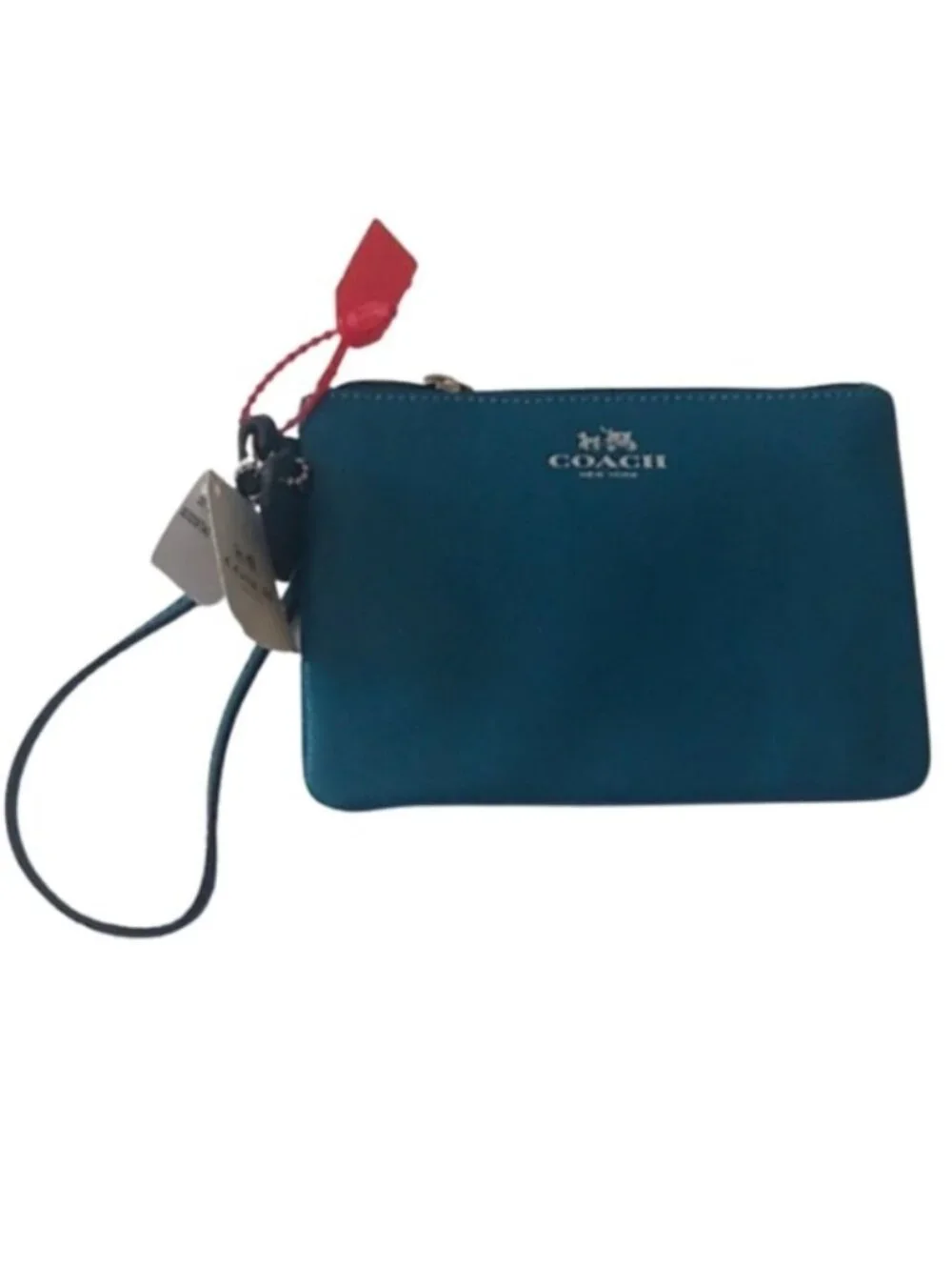 Coach F52205 Darcy Leather Small Wristlet, SV/Teal